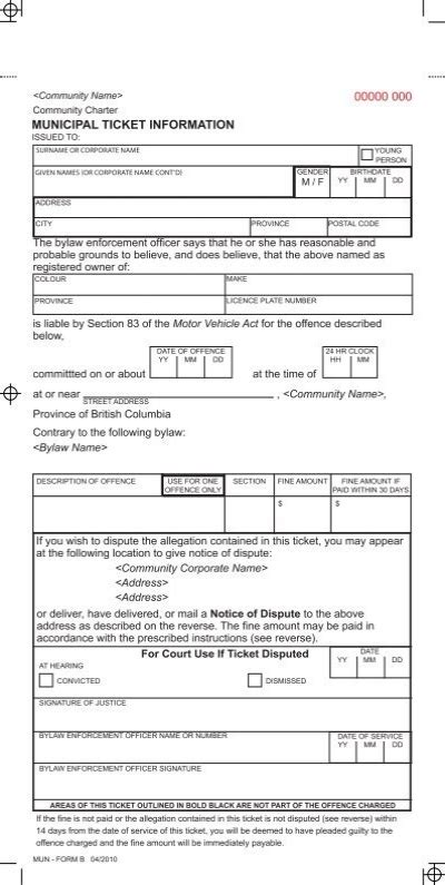 Municipal Ticket Search .
